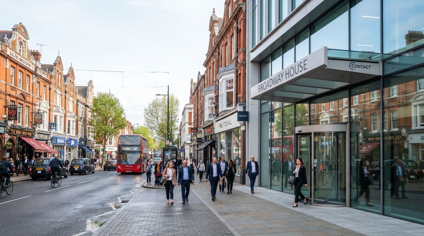 Street view near Ealing Broadway, west London