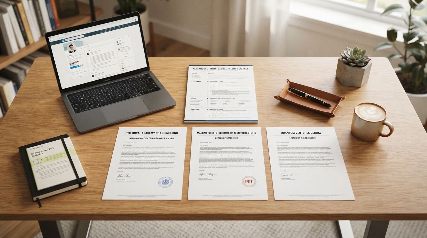 CV and recommendation letters laid out on a desk
